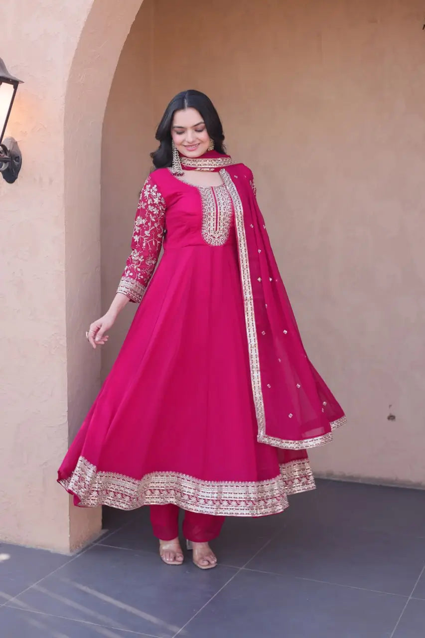 Zari Sequin Kali Anarkali