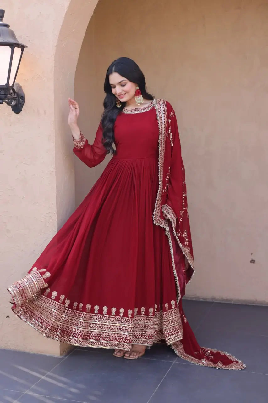 Zari Sequin Kali Anarkali