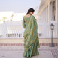 Zari Sequins Embroidered Fendi Crush Kurti Sharara Set
