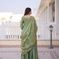 Zari Sequins Embroidered Fendi Crush Kurti Sharara Set