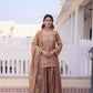 Zari Sequins Embroidered Fendi Crush Kurti Sharara Set