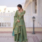 Zari Sequins Embroidered Fendi Crush Kurti Sharara Set