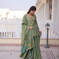 Zari Sequins Embroidered Fendi Crush Kurti Sharara Set