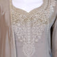 Zazu Silk Kurta Palazzo With Zari Embroidery