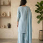 Zazu Silk Kurta Palazzo With Zari Embroidery