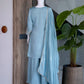 Zazu Silk Kurta Palazzo With Zari Embroidery