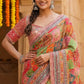 Designer Chinnon Silk Saree with Mirror Work for Festive and Wedding Wear