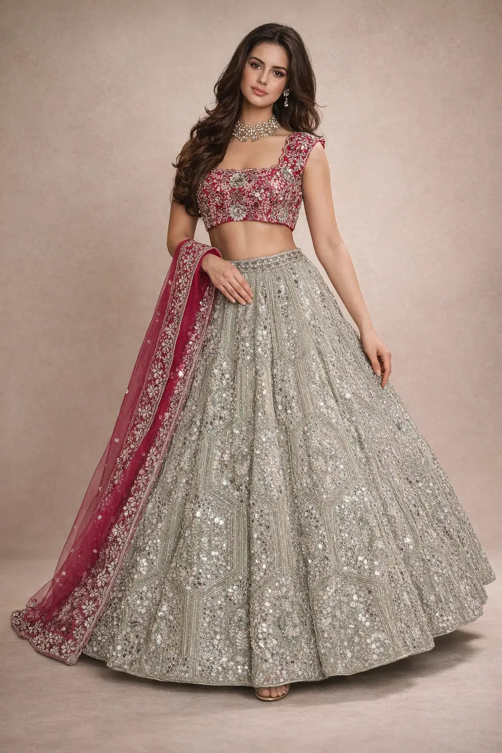 Designer Faux Georgette Lehenga Choli Set for Wedding and Reception Wear
