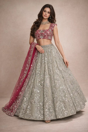 Designer Faux Georgette Lehenga Choli Set for Wedding and Reception Wear