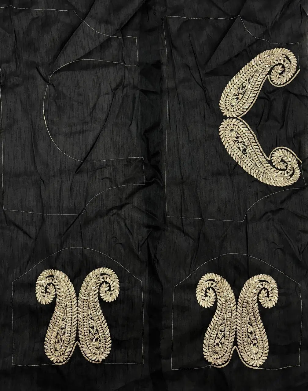 black Rangoli Silk Zari Embroidered Saree with Designer Blouse for special occasions