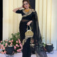 black Rangoli Silk Zari Embroidered Saree with Designer Blouse for special occasions