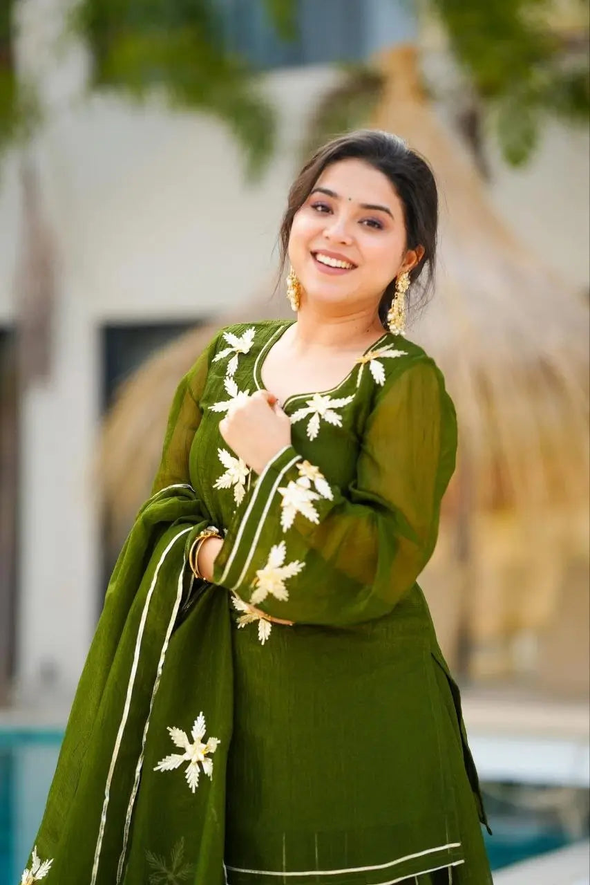 black Sharara Suit Set with gota pati for Festive and Party Wear in 4 colors