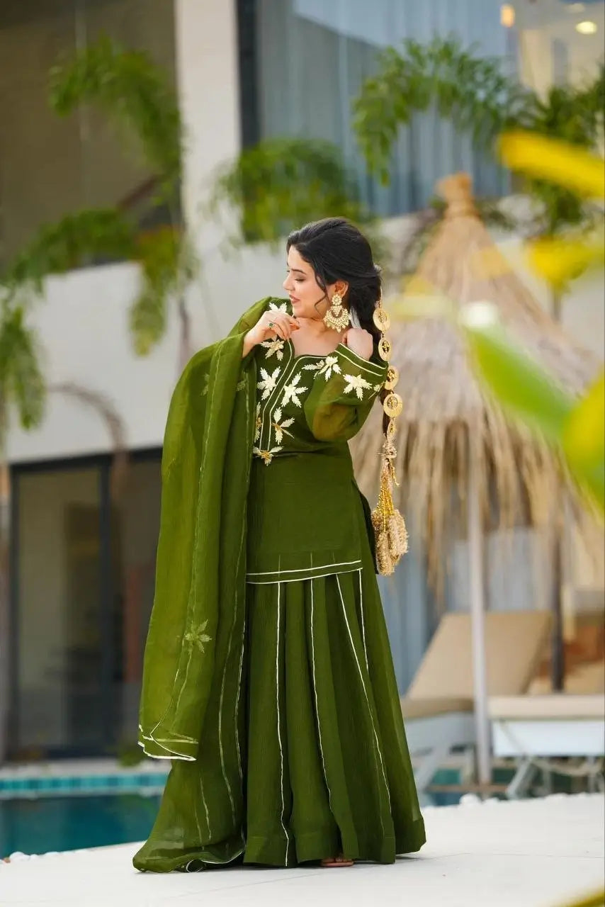 black Sharara Suit Set with gota pati for Festive and Party Wear in 4 colors