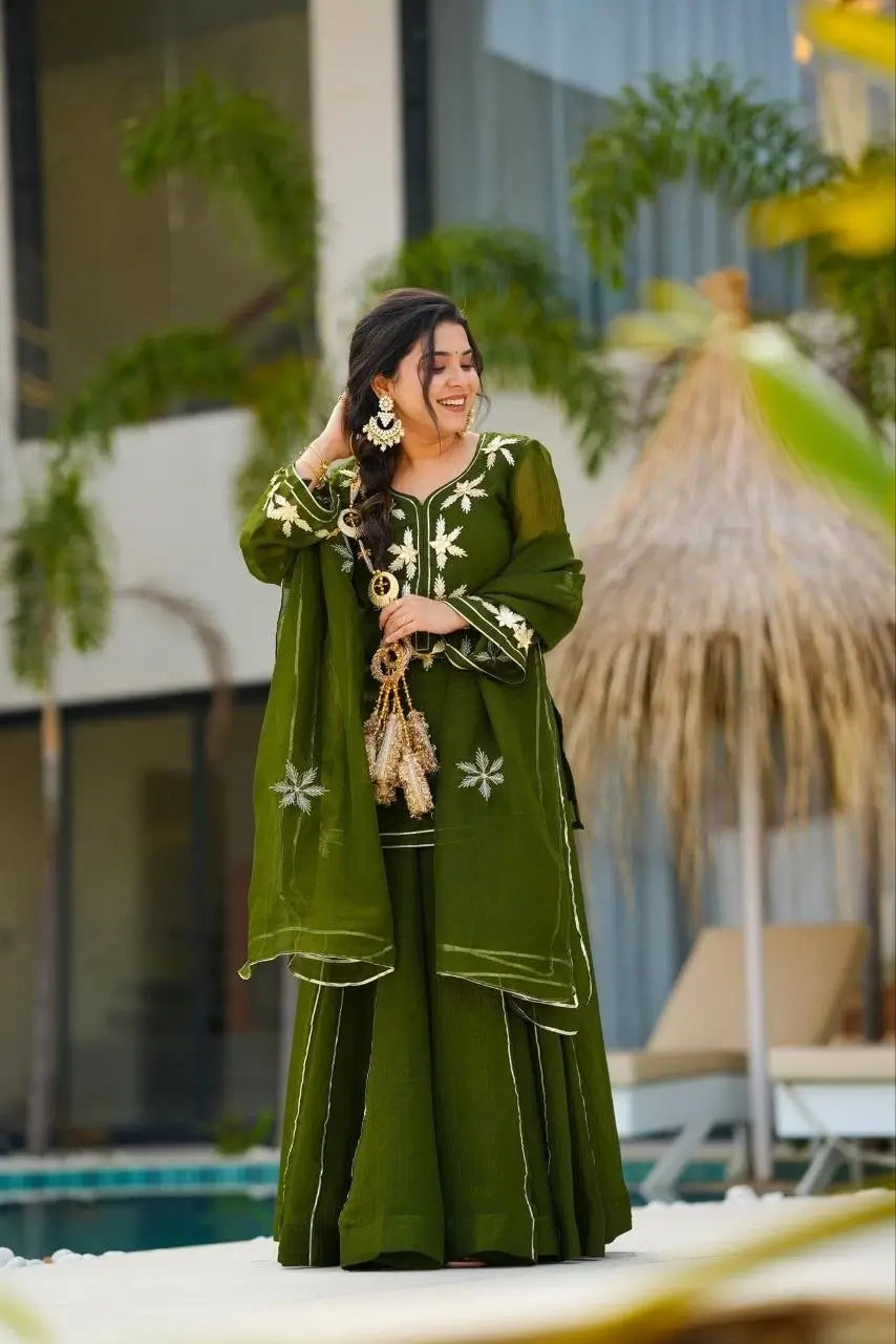 black Sharara Suit Set with gota pati for Festive and Party Wear in 4 colors