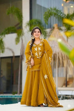 black Sharara Suit Set with gota pati for Festive and Party Wear in 4 colors