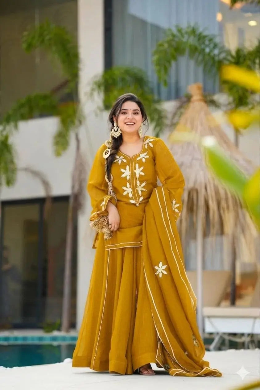 black Sharara Suit Set with gota pati for Festive and Party Wear in 4 colors