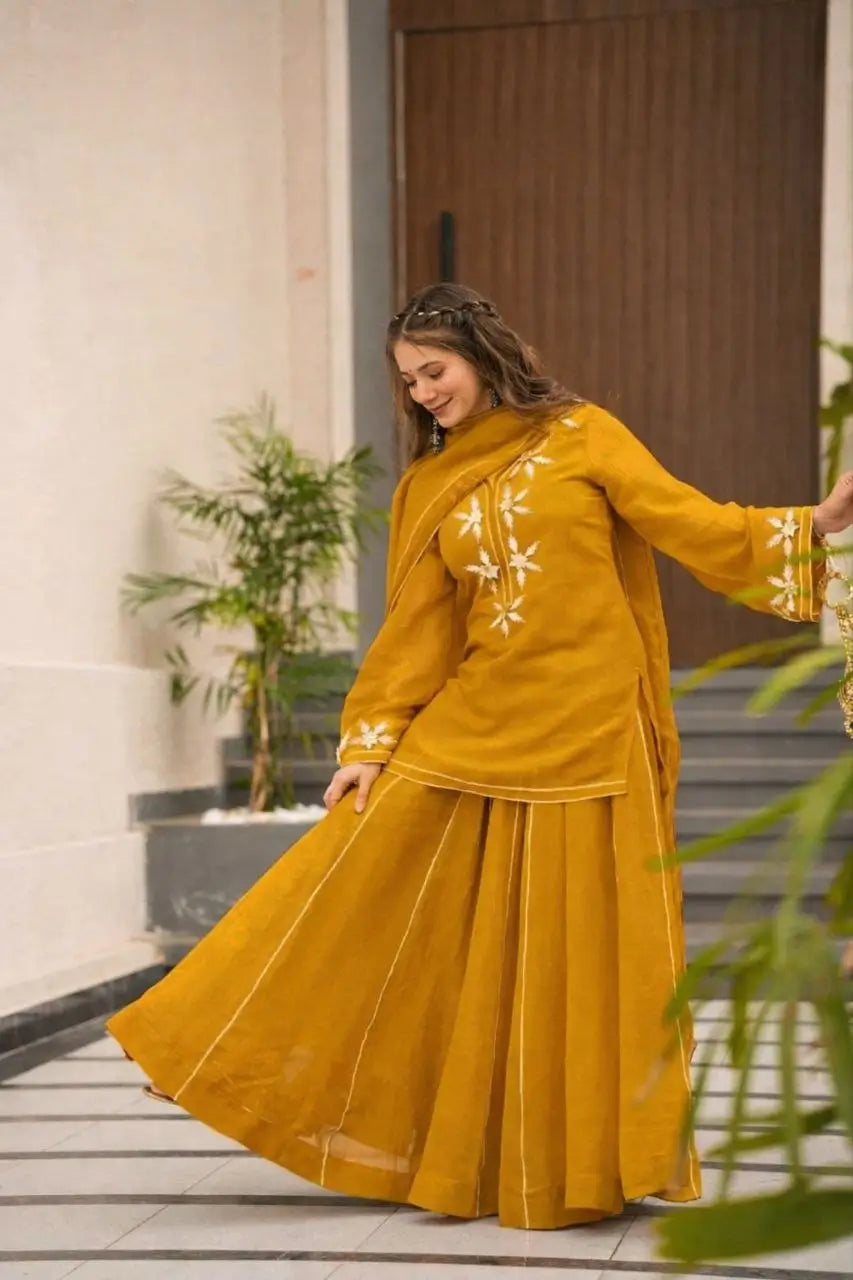 black Sharara Suit Set with gota pati for Festive and Party Wear in 4 colors