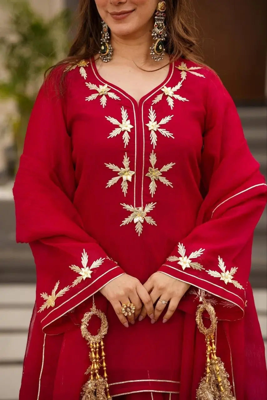 black Sharara Suit Set with gota pati for Festive and Party Wear in 4 colors