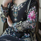 Classic Black Fox Georgette Sequins Embroidered Kurti Palazzo Set for Wedding & Festive Wear