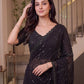 Sequin Pearl Embroidered Saree