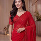 Shimmer silk Sequin Pearl Handwork Saree