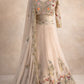 Blush Pink Floral Embroidered Faux Georgette Lehenga Set with 4 Meter Flare