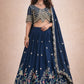 Embroidered Vichitra Silk Lehenga Choli Set for Wedding and Festive Wear