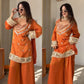 Cosmos Mirror Work Kurti Palazzo Set