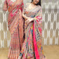 Designer Chinnon Silk Saree with Mirror Work for Festive and Wedding Wear