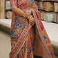 Designer Chinnon Silk Saree with Mirror Work for Festive and Wedding Wear