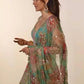 Organza Silk Printed Anarkali Suit with Dupatta and Bag