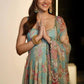Organza Silk Printed Anarkali Suit with Dupatta and Bag