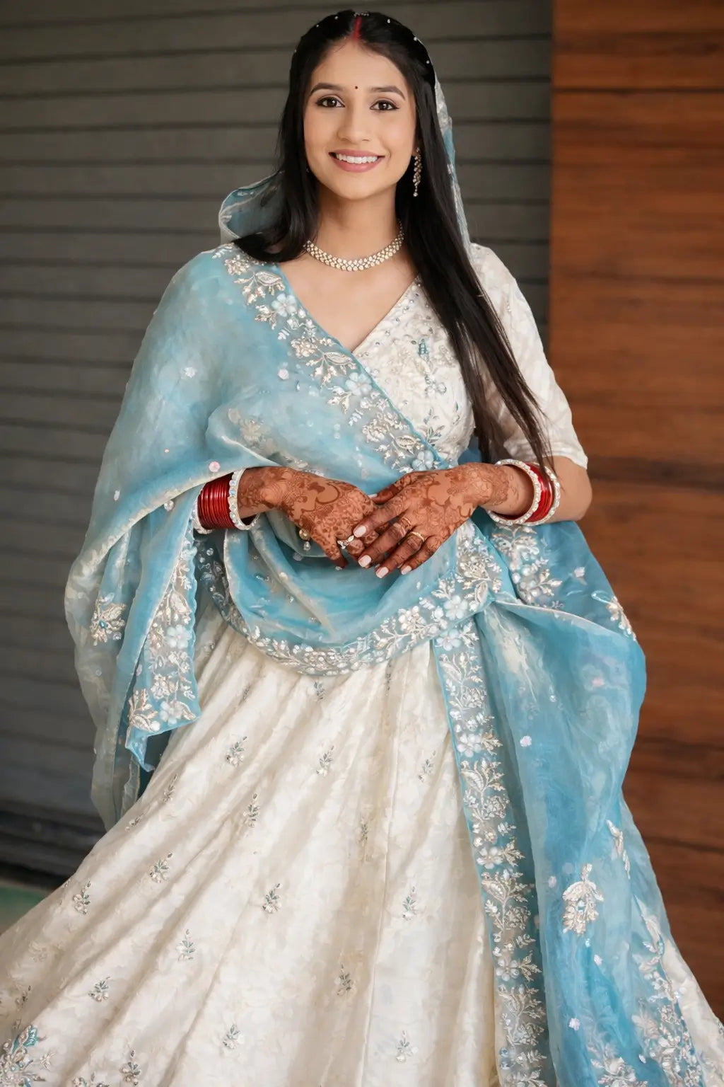 Embroidered Chinon Lehenga Choli Set