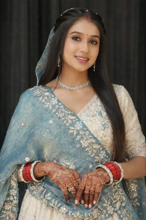 Embroidered Chinon Lehenga Choli Set