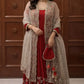 Embroidered Faux Georgette Gown Set with Organza Dupatta for Wedding and Festive Wear
