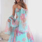 Organza Digital Print Lehenga Set with Embroidered Corset Blouse, Dupatta & Designer Batwa