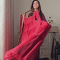 Ruffle Faux Georgette Anarkali Set