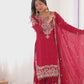 Faux Georgette Embroidered Sharara Suit with Dupatta
