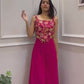 Designer Organza Crop Top with Georgette Plazo Set