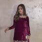 Velvet Embroidered Sharara Suit Set