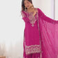 Faux Georgette Embroidered Sharara Suit with Dupatta