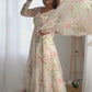 Organza Silk Floral Print Anarkali Set with Dupatta & Pant – Gota Patti Detailing