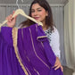 Ruffle Faux Georgette Anarkali Set
