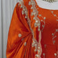 Embroidered Fendy Silk Anarkali Set with Dupatta