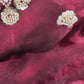 Premium Space Silk Gold Beads Handwork Saree