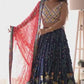 Faux Georgette Embroidered Lehenga Set with Blouse & Dupatta