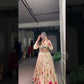 Elegant Floral Printed Tasar Silk Lehenga Set