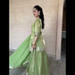 Pista Green Heavy Fendy Silk Palazzo Set with Embroidery Sequence Work and Fancy Latkan