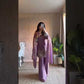 Aqua Blue Fendy Silk Palazzo Set with Thread Sequence Work and Lace Border Dupatta