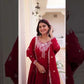 Elegant Embroidered Chanderi Anarkali Gown with Dupatta for Festive Wear